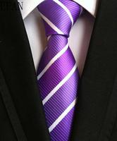 Fashion Neckties Classic Men's Stripe Yellow Navy Blue Wedding Ties Jacquard Woven 100% Silk Men Solid Tie Polka Dots Neck Ties 6